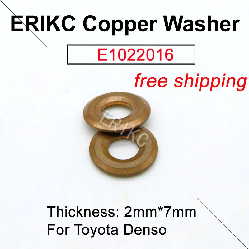 Diesel Injector Nozzle Copper Washer E1022016 2mm*7mm Fuel Injection Heat Shield Rings for Denso Toyota Sprayer Shims