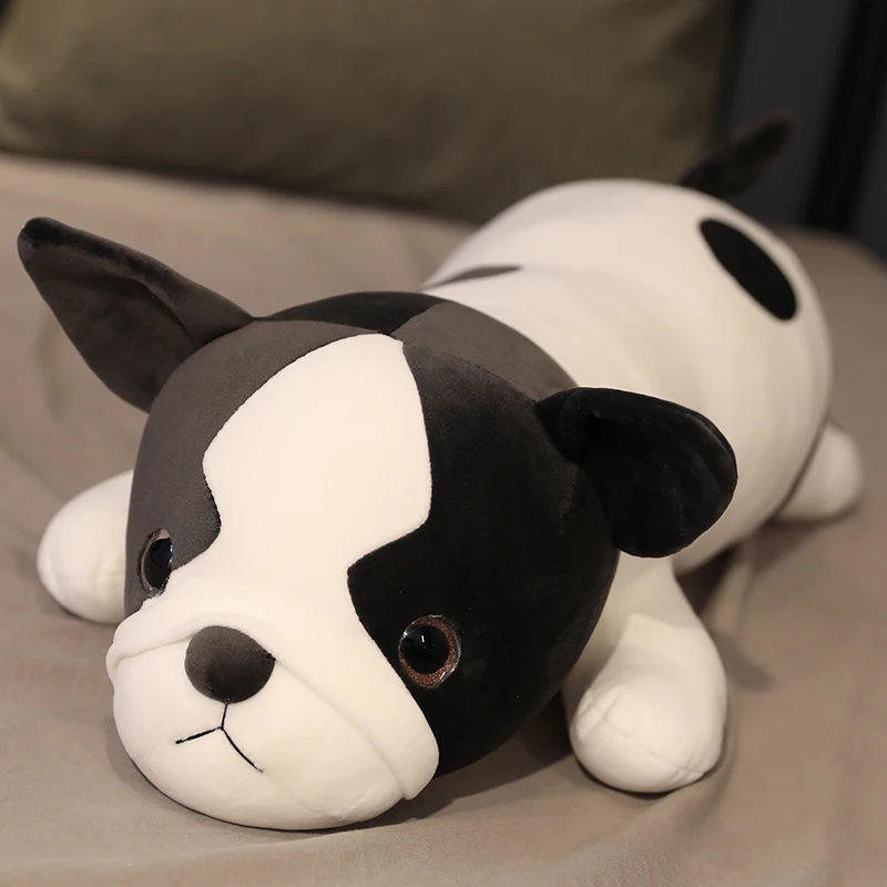 80-120cm tumbado Bulldog francés juguetes de peluche cachorro de perro lindo Animal muñeca suave largo almohada cojín para dormir niños niñas regalo