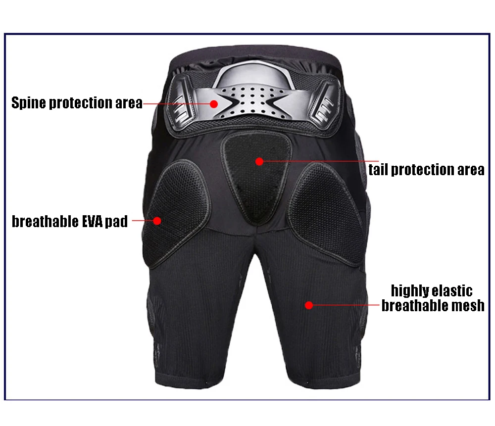 GHOST RACING Motocross Short Protector Motorcycle Shorts Moto Protective Gear Armor Pants Riding Racing Equipment Hip Protection