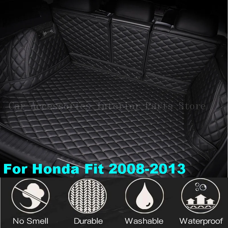 

Коврики для багажника автомобиля на заказ для Honda Fit 2008 2009 2010 2011 2012 2013 Аксессуары для автомобильного интерьера кожаный водонепроницаемый ковер