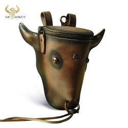 Cintura da viaggio Vintage da uomo in pelle di qualità marsupio marsupio Design Hook Bum Hip Bag 6 