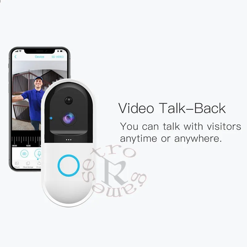 B50 wifi campainha câmera Video Intercom para Home visão noturna anti-roubo monitoramento remoto Visual Door Phone