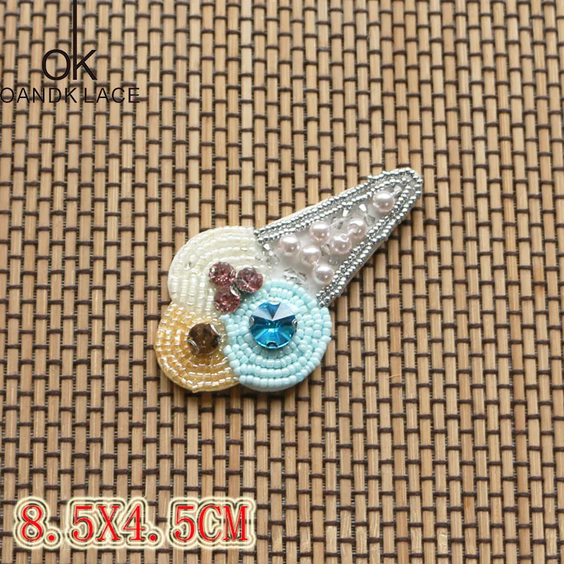 3D Handmade Rhinestone Beaded Patches Colorful Sew on Crystal Patch beading Applique Cute Patch Rainbow,Ice-cream,umbrella