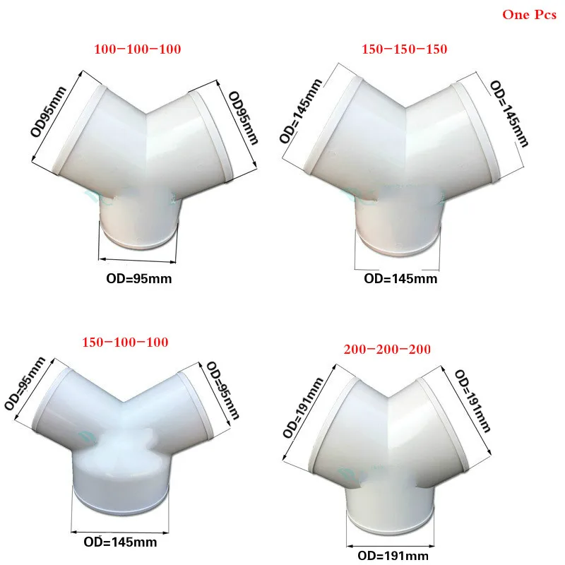 

Y-образный сплиттер для вентиляционного канала 100/150/200 мм, трехходовой соединитель для вентилятора, 3-ходовой для фитинга из АБС-пластика