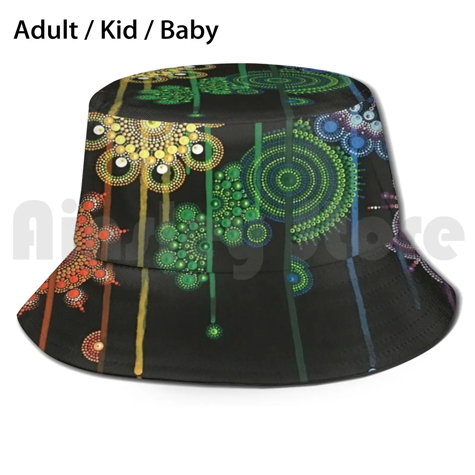 Let Love Rule Sun Hat Foldable UV Protection Dots Obsessed Obsessedwithdots Mandala Mandalas Wood Acrylic Home