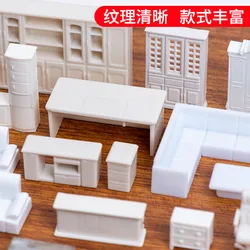 1:50 Scale Model Furniture Dollhouse Sofa Table Chair Cabinet Cupboard Miniature Accessories for Model Building Interior Layout