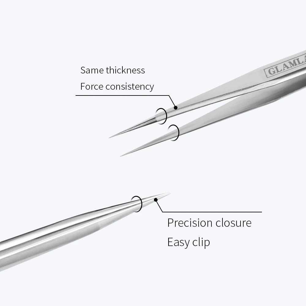 GLAMALSH – pinces antistatiques ESD série ST SA 6A-SA, pincettes courbes à pointe droite, outil de maquillage