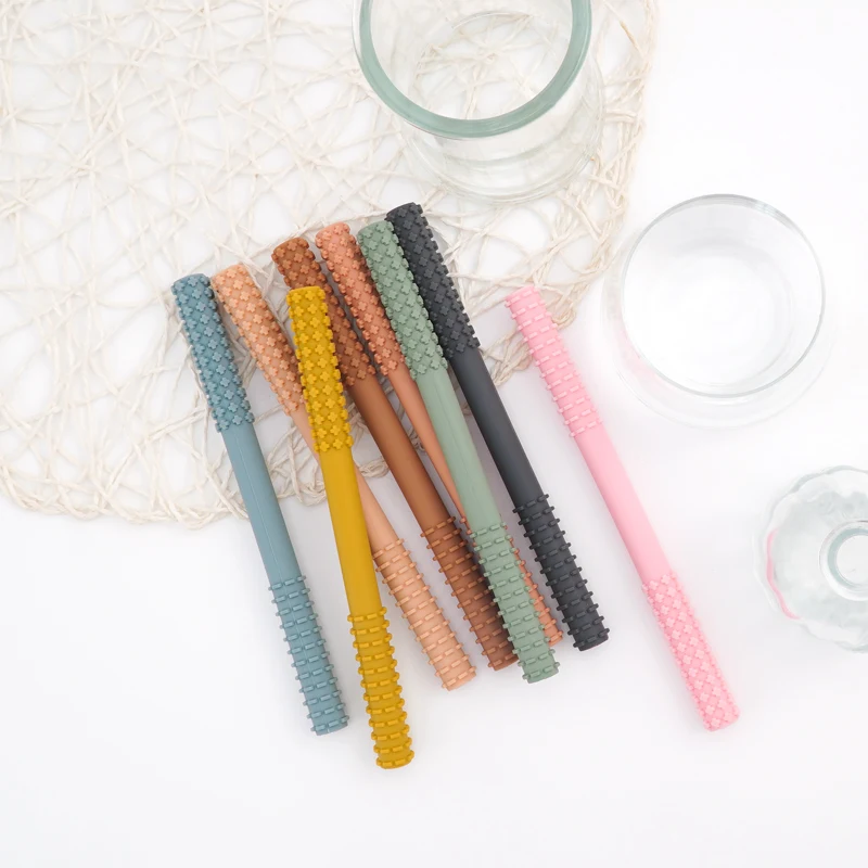 1pc Reusable Silicone Straws Food Grade Silicone Bent Straight Drinking Straws Baby Essentials Newborns Tooth Chew Baby Toy