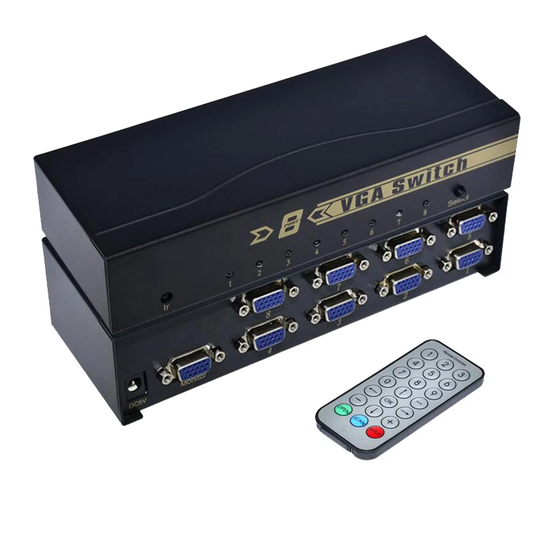 

Коммутатор 8 портов VGA, HD видео, компьютер, хост-дисплей, конвертер 8 в 1, с переключением пульта дистанционного управления