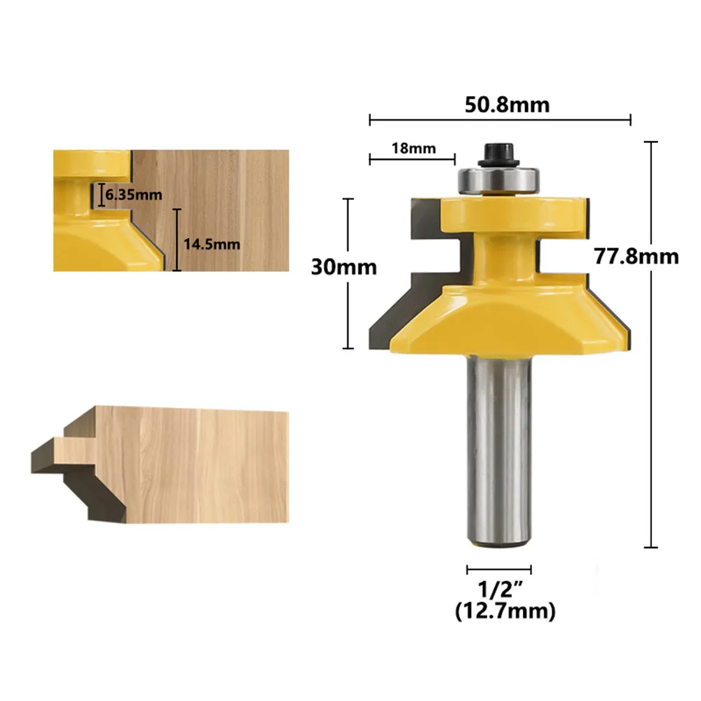 Combined tongue v groove floor cutter with common wood shank router  12.7mm tenon bit