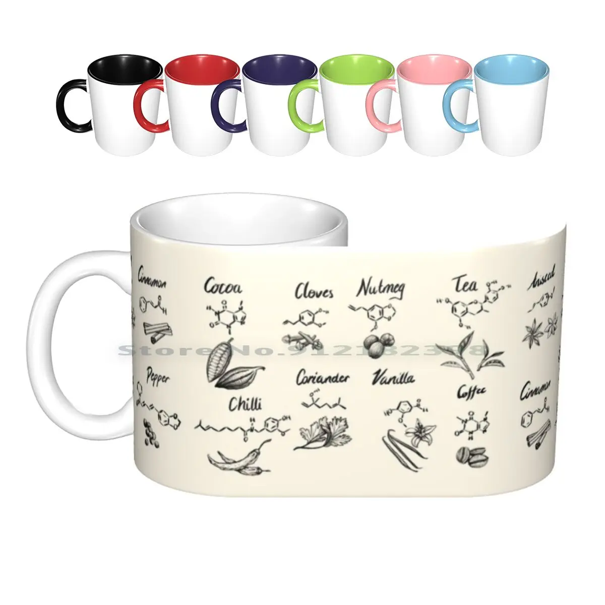 The Chemistry Of Food Ceramic Mugs Coffee Cups Milk Tea Mug Food Chemistry Cooking Baking Mollecule Compound Science Kitchen