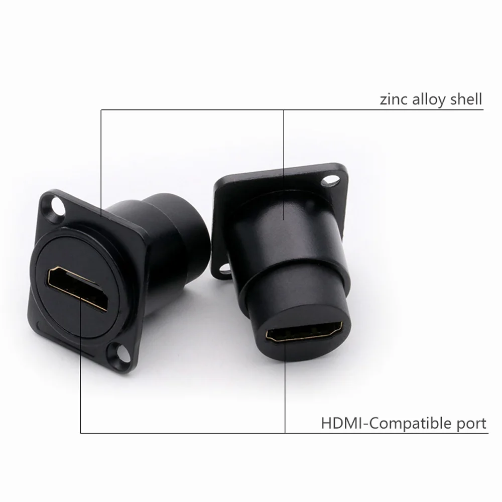 1PC D Type Chassis Connector, D Female Socket Panel Mounted Connector HDMI-Compatible