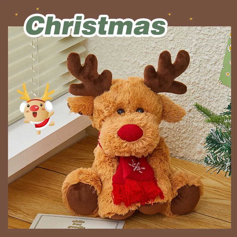 

Cute Elk Doll Stuffed Plush Toy Christmas Gifts For Girls Christmas Eve New Year Decoration