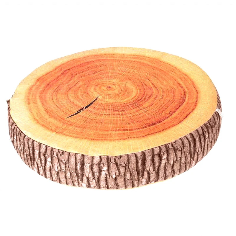 3d Creative Simulation Wood Pillow Stump Cushion Round Chair Seat Cushion Sofa Pillow Chair Cushion Home Decor