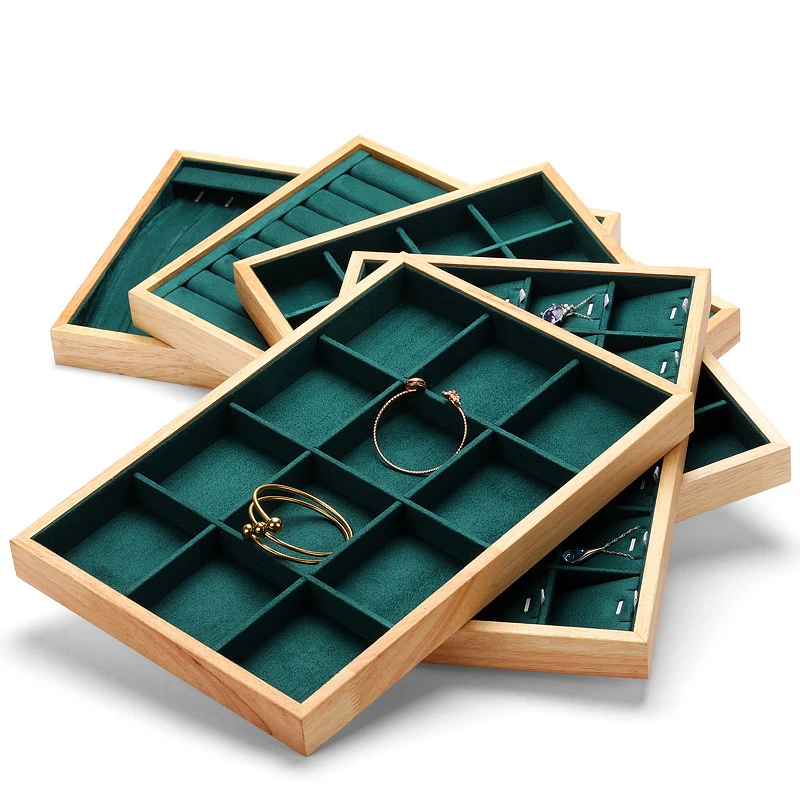 

Solid wood jewelry counter ring tray necklace bracelet jewelry display tray to see the pallet 12 grid storage box