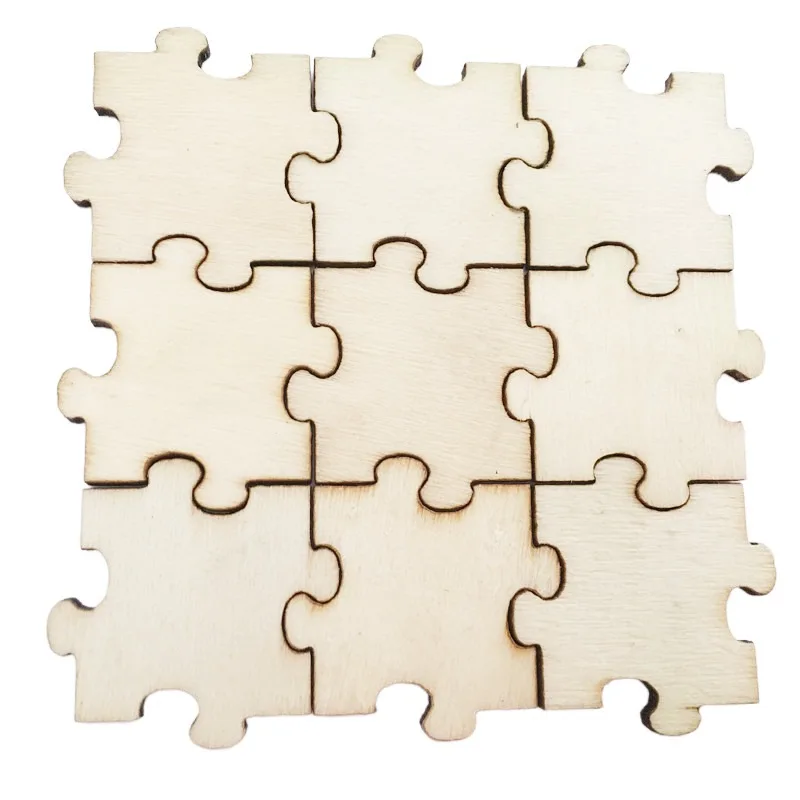 25 sztuk puste kwadratowe drewniane puzzle kawałki drewna dwustronna drewniana ozdoba DIY dla tworzenie kartek rezerwacji złomu