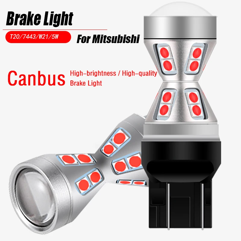 2pcs Canbus Error Free LED Brake Light Blub Lamp W21/5W 7443 580 T20 For Mitsubishi Lancer 2002-2015 Outlander Galant Montero