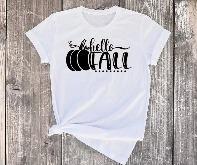 

Hello Fall Pumpkin T-Shirt Harajuku Funny Camisetas Cotton Aesthetic Vintage Grunge Graphic Women Casual Unisex Tshirt Top Tee