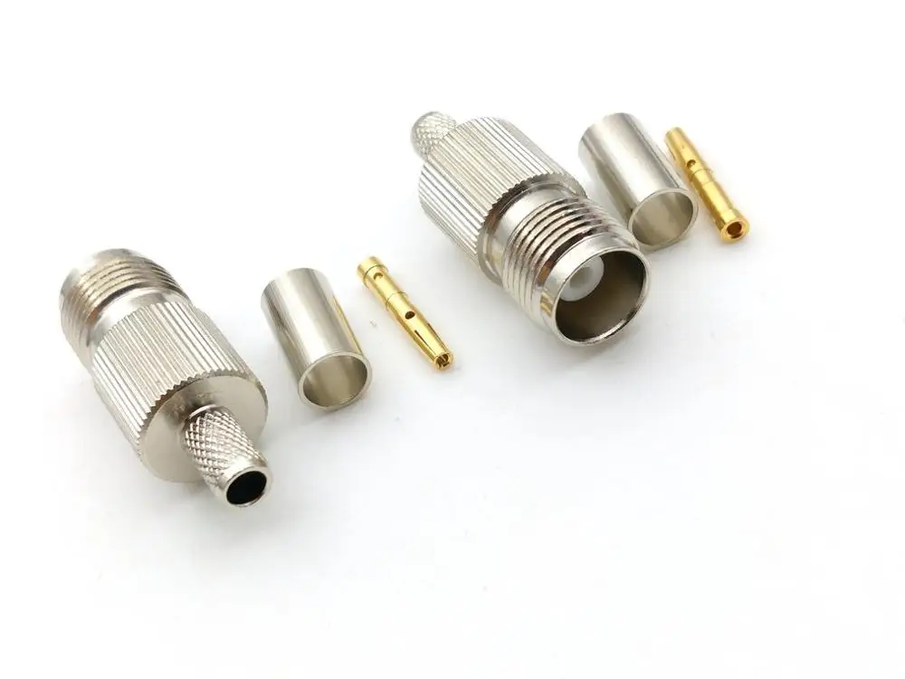 50pcs-100PCS COPPER TNC Crimp Female RF connector for LMR195 RG58 RG400 RG142 cable ADAPTER