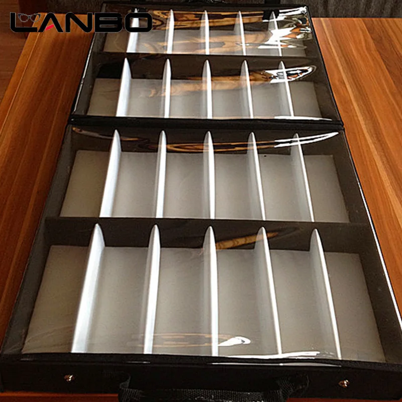 24 Slots Suitcase High Quality Glasses Case Glasses Sunglasses Display Rack Holder Glasses Organizer Display Box Case