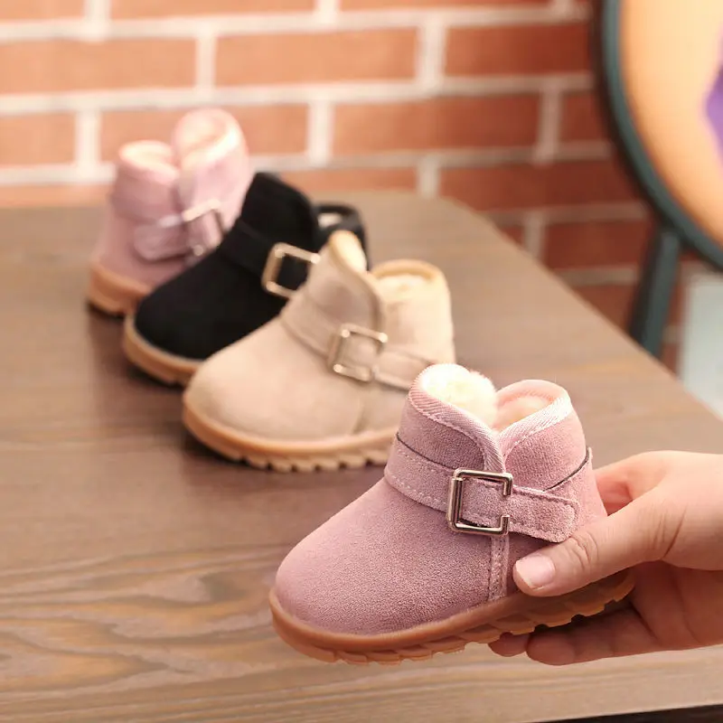 2022 Winter New Children\'s Warm Boots Girls Snow Boots Boys Cotton Shoes Plus Velvet Baby Shoes Boots Anti-Slippery Baby Boots