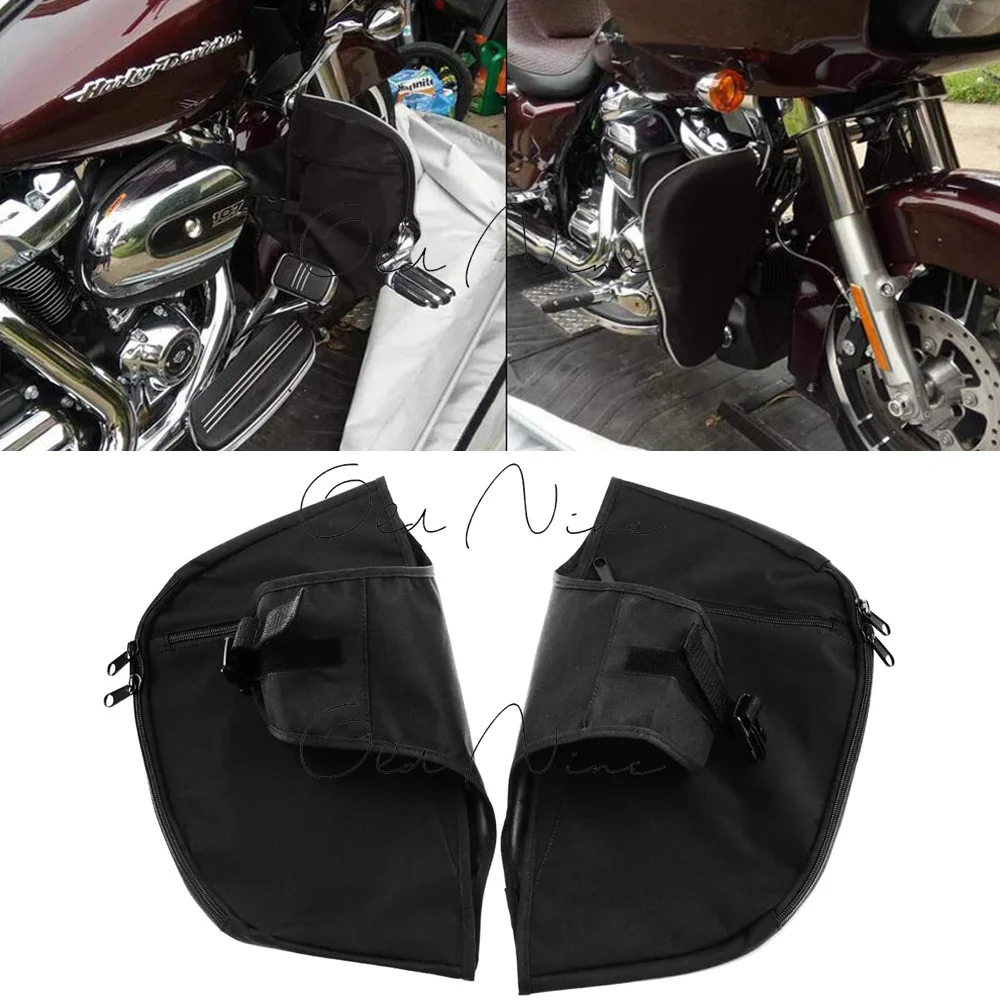 Motorcycle Black Soft Lowers Leg Elephant Ears Warmer Chaps For Harley Touring Road King Electra Street Trike FLHR 1980-202