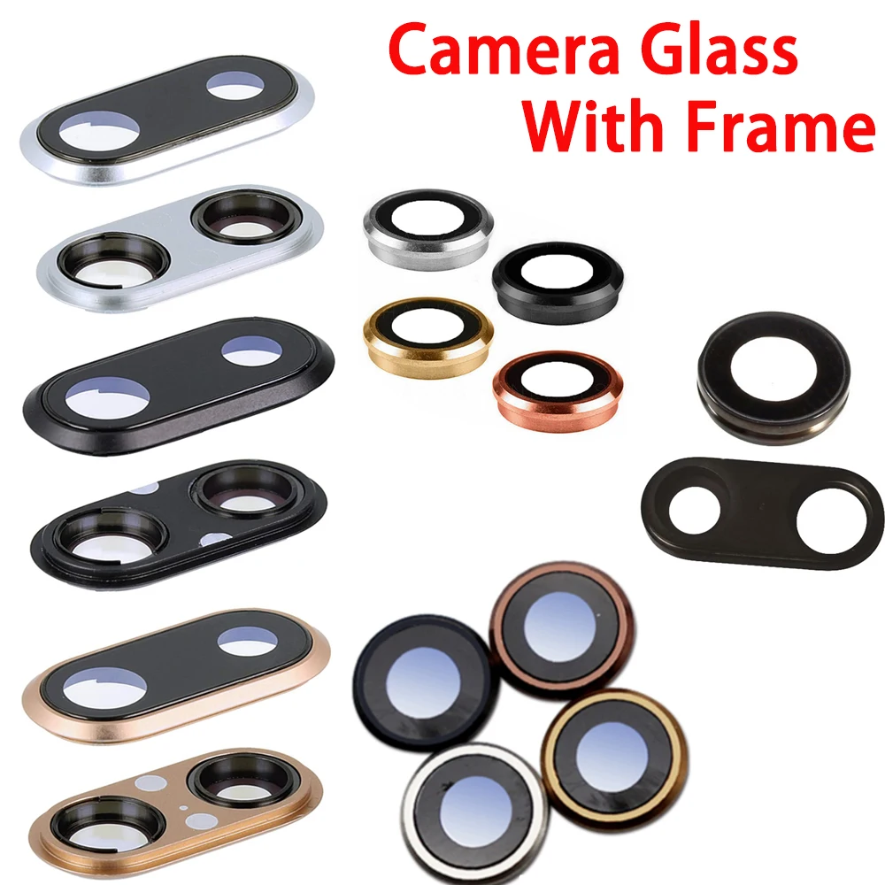 Rear Back Camera Glass Lens Cover With Frame For iPhone 6 6Plus 6s 6sPlus 7G 7 Plus 8 8Plus