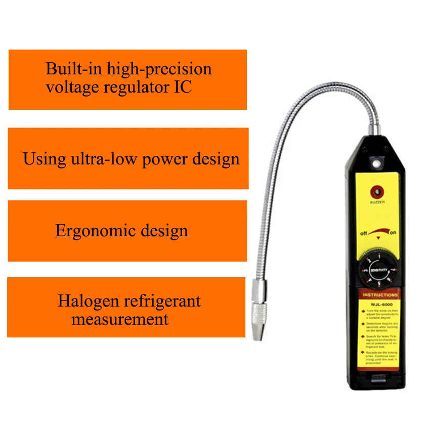 WJL-6000 Elektronik Detektor Kebocoran Halogen AC Detektor Kebocoran untuk Alat Penguji Deteksi Kebocoran Kulkas Mobil