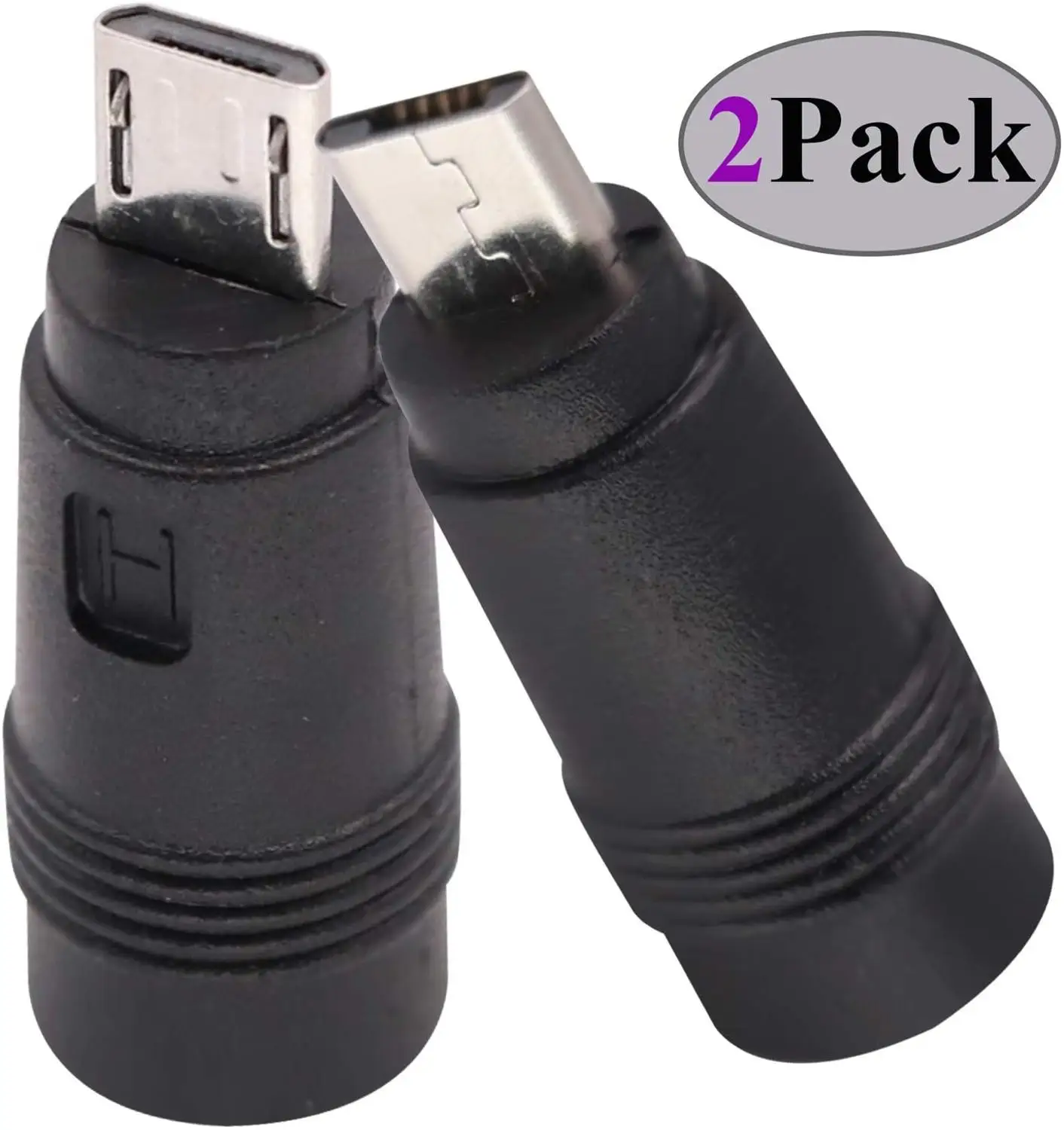 تيار مستمر محول الطاقة للهاتف المحمول والكمبيوتر اللوحي ، شحن الكابلات موصل ، تيار مستمر 5 فولت ، 5.5x2.1 مللي متر إلى مايكرو USB 5 فولت ، 2 حزمة