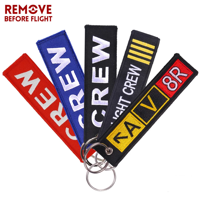 

Keychain for Company Promotion Gifts Fashion Keychains llaveros Luggage Tag Embroidery Crew Key Chain Fashion Crew Keyring Chain