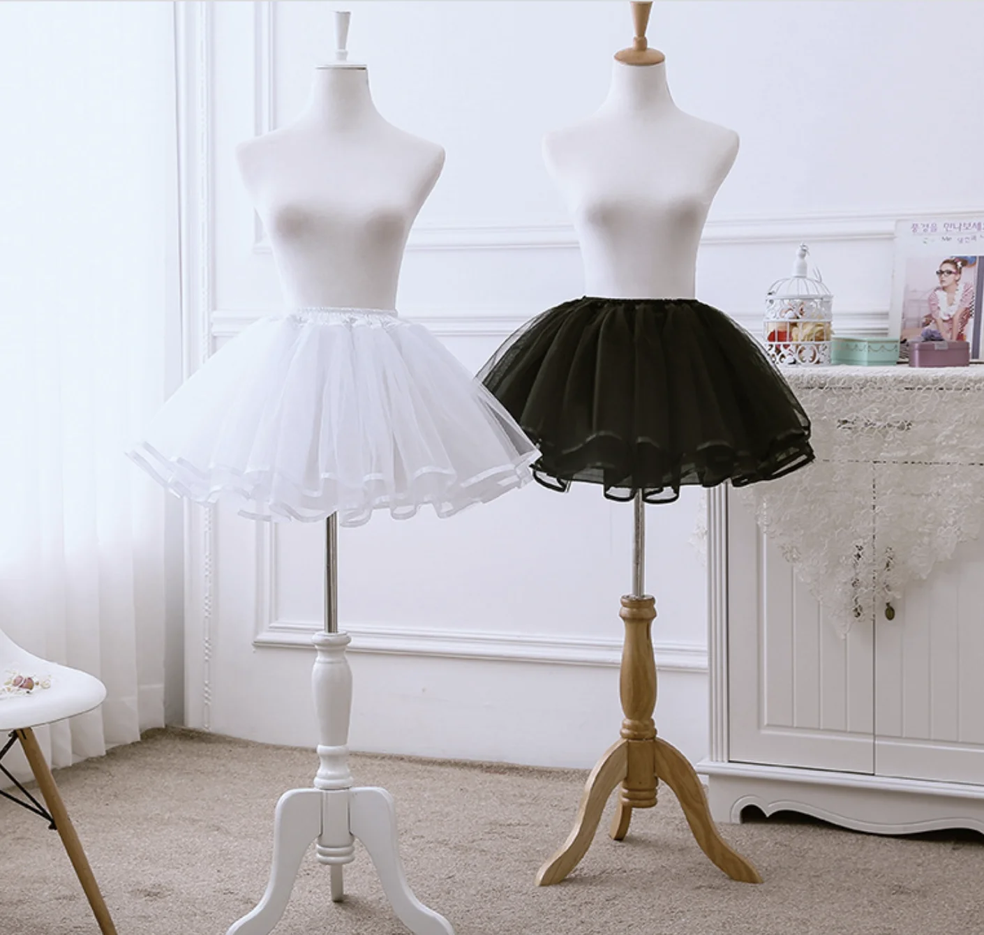 E JUE SHUNG abito corto sottoveste Lolita Cosplay sottoveste abito da ballo sottogonna altalena balletto Tutu gonna Rockabilly crinolina