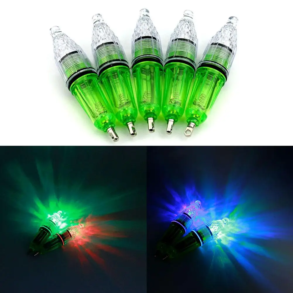 LED Flashing Mini Bait Lure Deep Drop Underwater Lights Fishing Squid Fish Lure Light Green Lamp Night Fish Lights