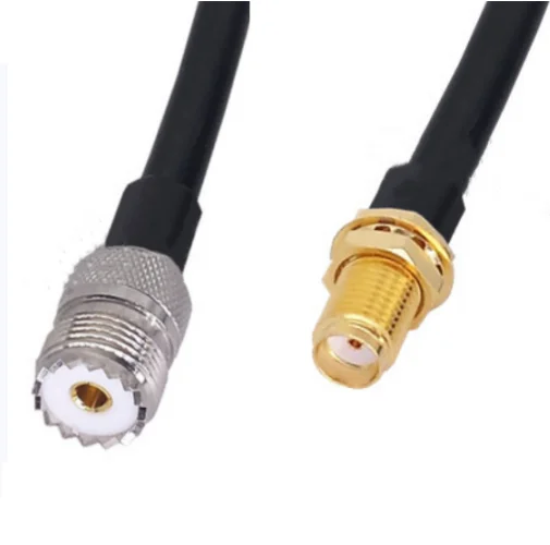 

UHF PL259 Female To SMA Female connector 5D-FB 50-5 Coaxial RF Adapter Jumper Cable 50ohm