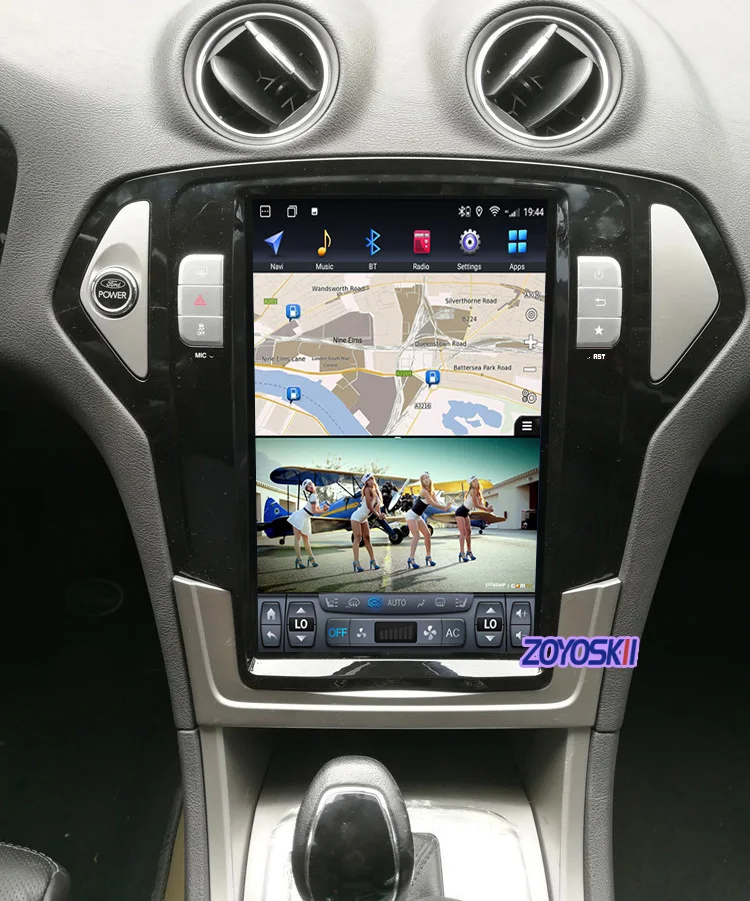 Android 11 12.8 Inch Vertical Screen Tesla Style Car Radio GPS  Carplay Auto Navigation Player For Ford  Mondeo 2007-2010
