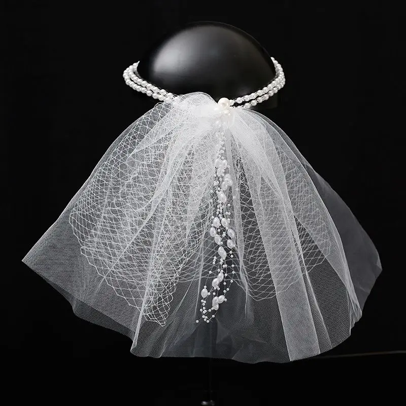 Bride Wedding Headdress Sweet Double-Layer veil Headband Head Yarn Hair Accessories Wedding Accessories