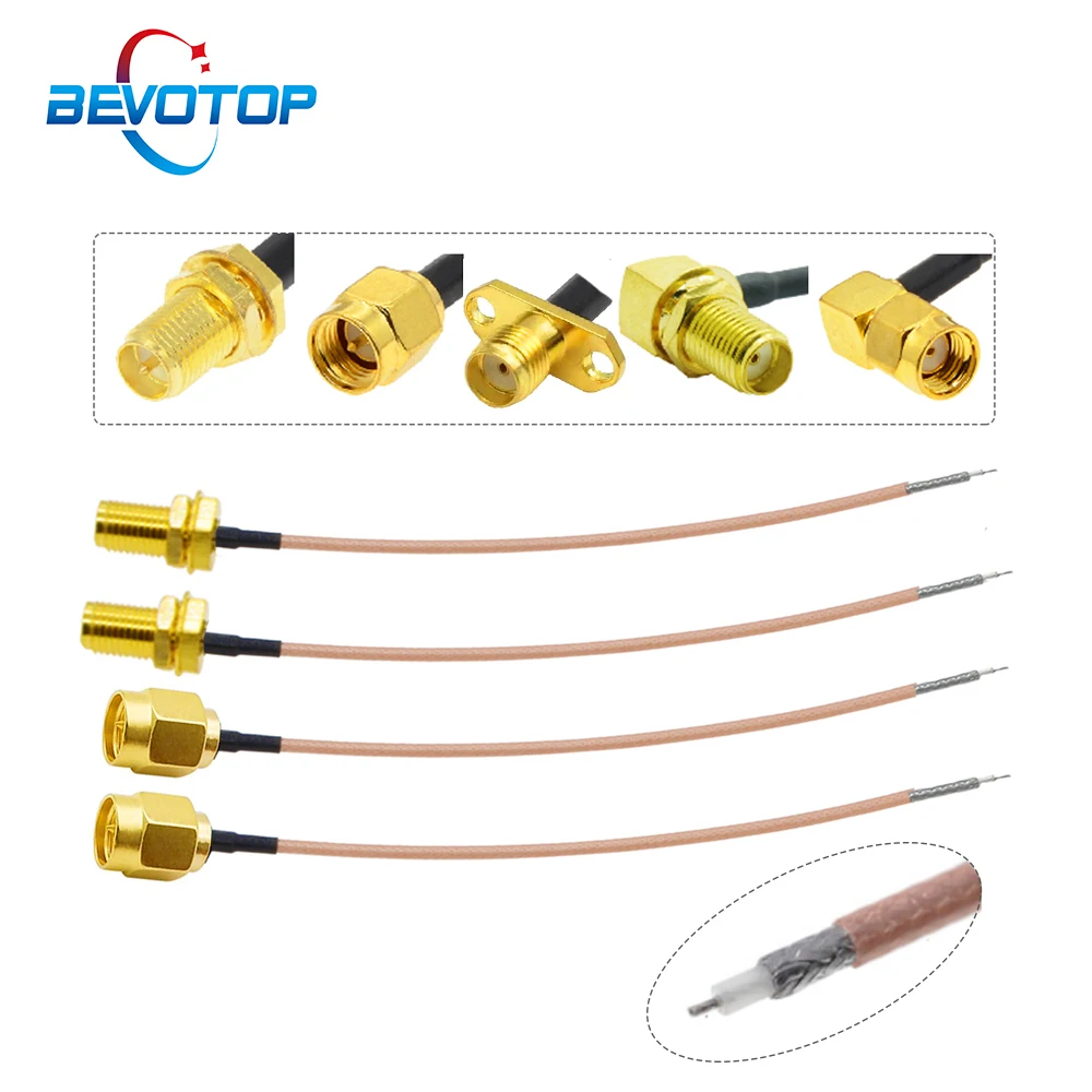 10pcs Single End SMA Female to PCB Soldering Pigtail RG316 Cable WIFI Wireless Router GPS GPRS Low Loss Jackplug Wire Connector