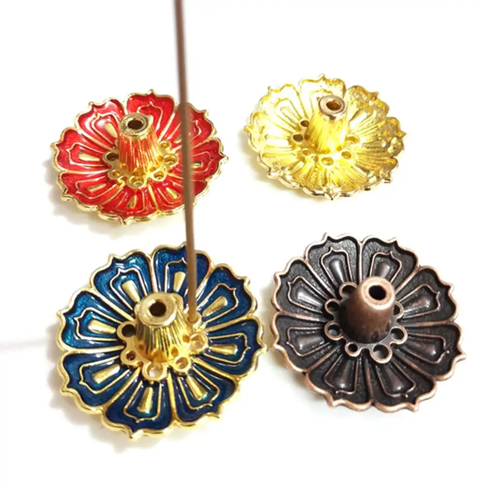 

9 Holes Lotus Incense Burners Copper Portable Incense Holder Mini Lotus Incense Sticks Burner Cones Censer incensario مبخرة