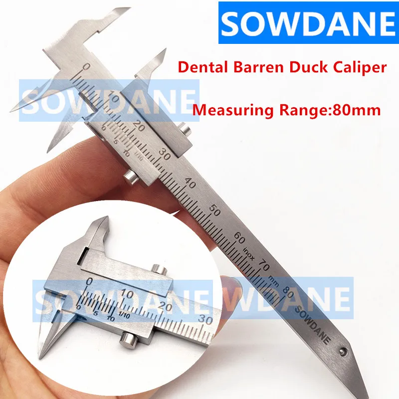 1pc Dental Gauge Calipers Barren Duck With Digital Laser Markings Orthodontics Labor Caliper Ruler Autoclavable