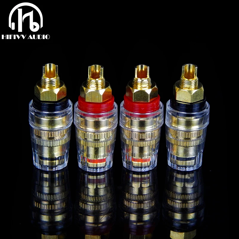 HIFI miedziana wtyczka gniazda kryształowe złącze głośnika audio terminal wzmacniacza zacisk wiążący wtyczka bananowa złącze wtykowe