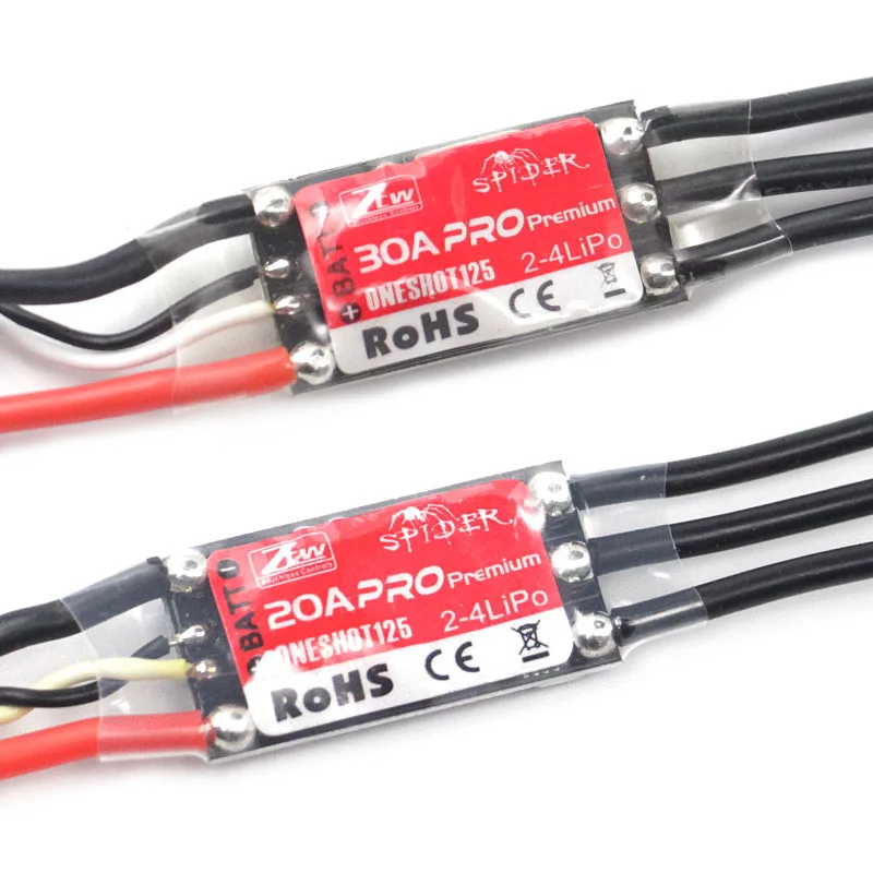 ZTW العنكبوت برو قسط 20A 30A 2-4S يبو ONESHOT125 ESC سرعة التحكم Oneshot Beheli ل RC FPV Quadcopter سباق الطائرات بدون طيار أجزاء