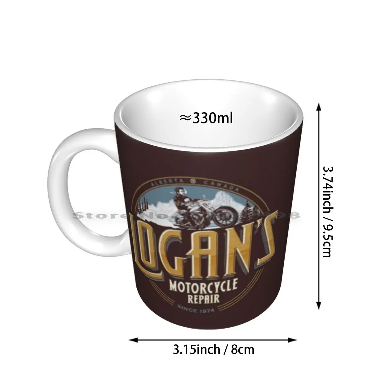 Logan's Motorcycle Repair Ceramic Mugs Coffee Cups Milk Tea Mug Comics Motorcycle Comicbook Comic Book Logan Mutant Logo Parody