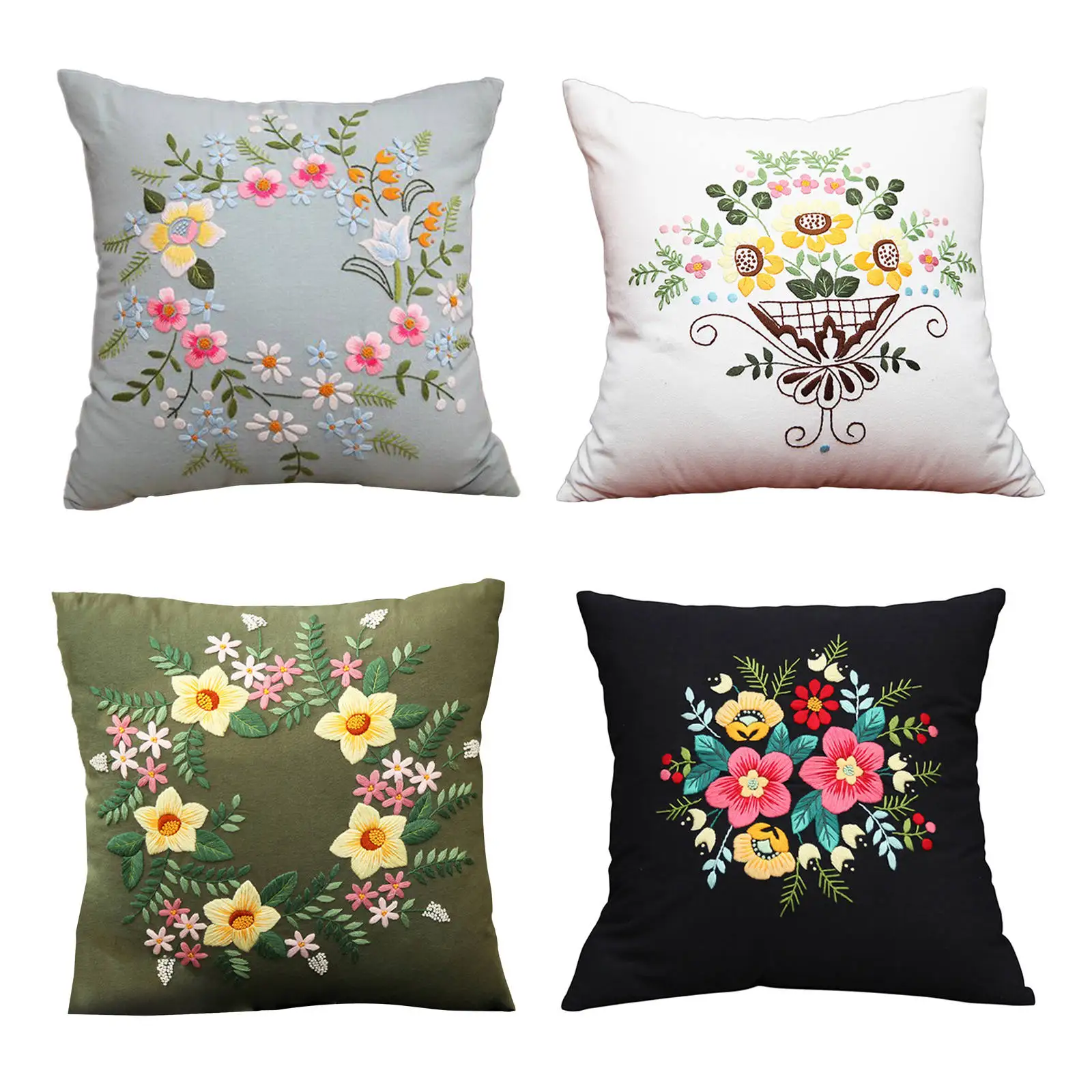 DIY Embroidery Pillow Covers Kit Colorful Threads Cross Stitch Kits for Sewing Supplies Sofa