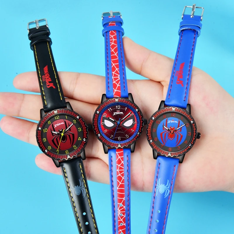 DISNEY  Avengers Spider-men Hero Dream Child Cool Disney Cartoon Wrist Watch Boy Waterproof Quartz Students Men Clock