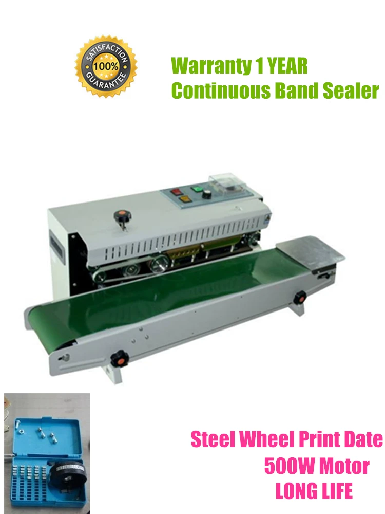 Automatic Plastic Bag Sealing Machine Continuous Band Sealer Aluminum Foil Heat Sealer Package Machine Food PVC Bag Saver FR-900