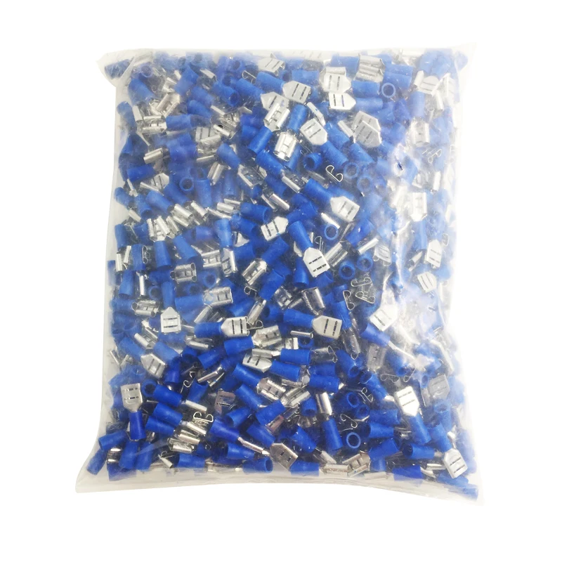 1000PCS terminals and electrical connector FDD Crimp terminal female pre-lnsulating joint 1.25-250/2-250 2.8 6.3 spring terminal