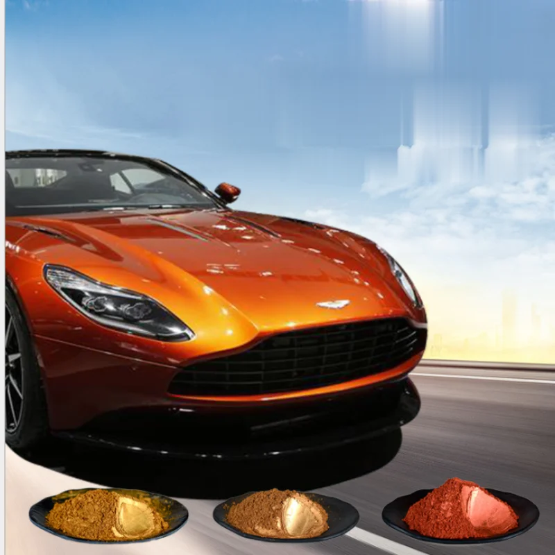 Chinese Red Orange Pearl Paint Effect Pigment Powder for Auto Paint, Cosmetics, 50g per Bag