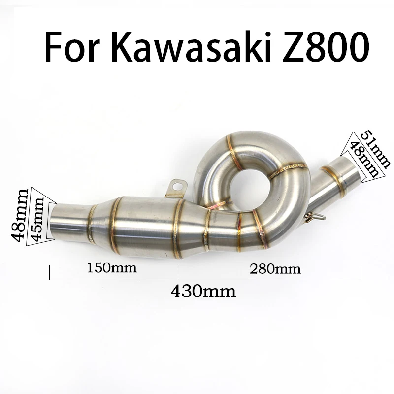 For Kawasaki Z800 Motorcycle Exhaust Front Pipe Muffler Middle Link Connect Pipe Motorbike Escape Moto Accessories