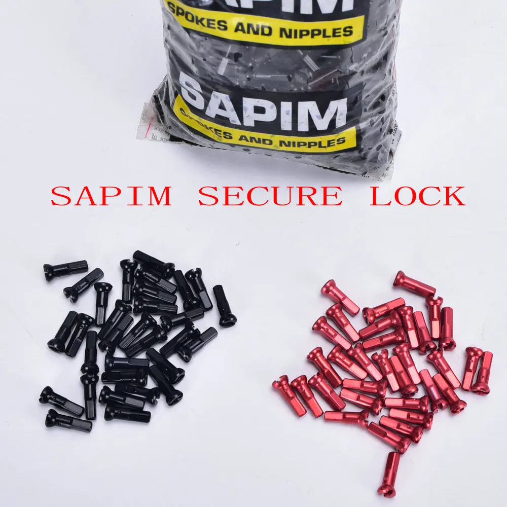 SAPIM SECURE LOCK NIPPLES EXTERNAL BLACK RED 14G 12/14MM ALUMINIUM ALLOY BLACK