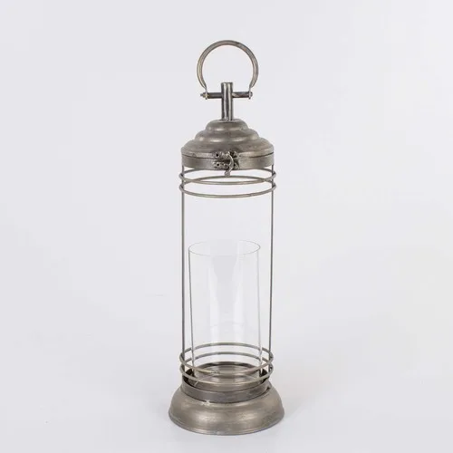 Euro Flora Decorative Handle Metal Candle Holder Lantern Cylinder