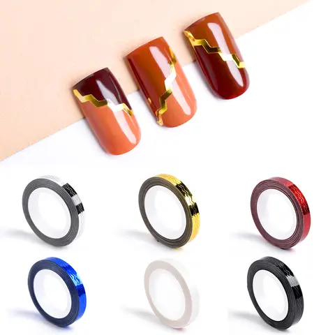 1 roll Nail Sticker Striping Tape Lines Waves Gold Silver DIY Nail 3D Tips Decoration Decals Self adhesive Manicure Tools